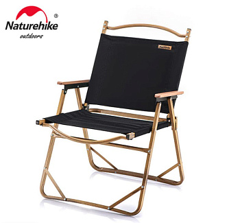 Кресло туристическое Naturehike MW02, складное, увеличенное, черное, до 120 кг