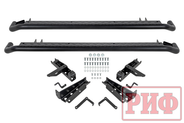 Пороги РИФ силовые Lada Niva Travel (черный алюминий)