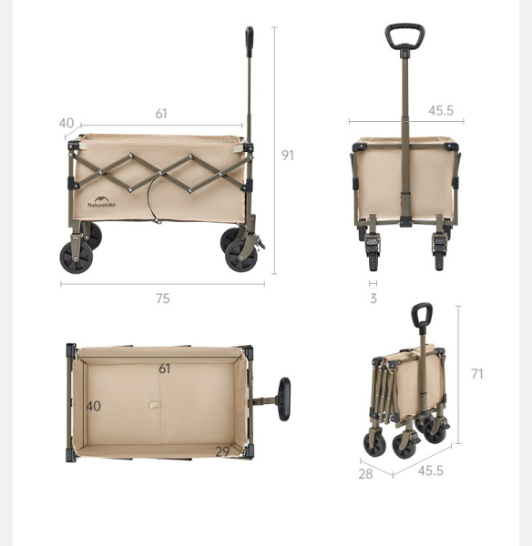 1 Тележка туристическая Naturehike 75х45,5х91 см, черная 1 Тележка туристическая Naturehike 75х45,5х91 см, черная