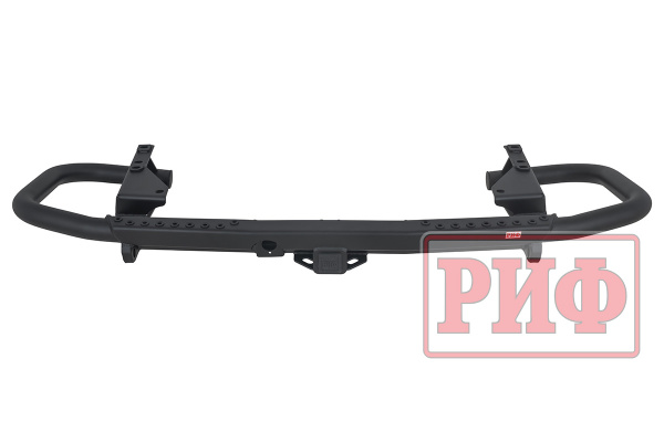 Бампер задний силовой/защита штатного бампера РИФ Toyota Land Cruiser 200 2007-2015 c квадратом под фаркоп, стандарт