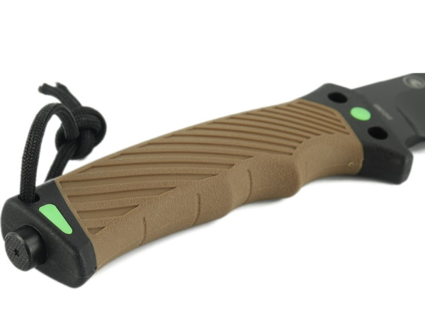 4 Нож туристический GANZO, длина 243 мм, сталь 8CR13, коричневый, с паракордом, в ножнах 4 Нож туристический GANZO, длина 243 мм, сталь 8CR13, коричневый, с паракордом, в ножнах