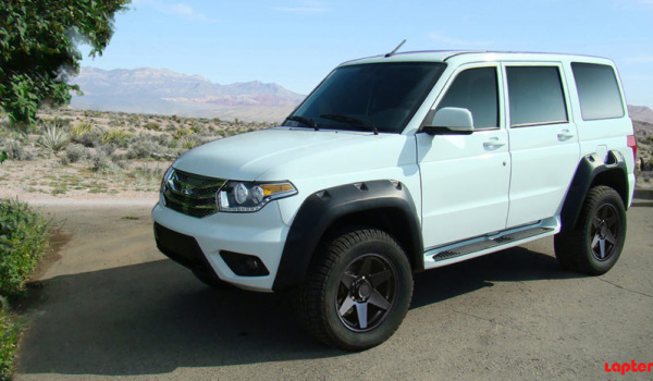 Расширители колёсных арок УАЗ Патриот NEW с накладками на бампер (2 бака)