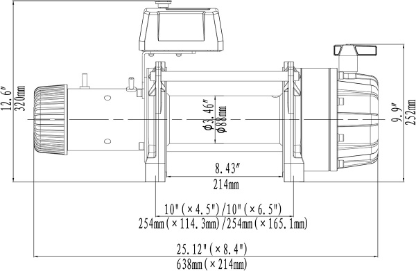 Лебёдка электрическая 24V Runva 18000 lbs влагозащищенная, стальной трос