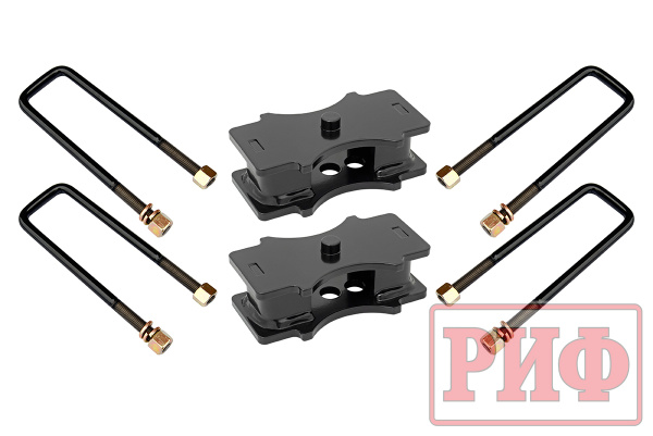 Комплект стремянок и проставок РИФ для лифта рессор на 50 мм Hilux 2004+, Navara D40, L200 2015-2023