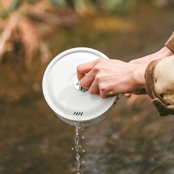 3 Котелок туристический Naturehike 2,8 л., с керамическим покрытием, белый