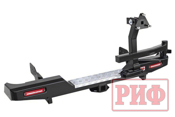 Бампер РИФ задний Mitsubish L200 NEW с фаркопом, калиткой и фонарями