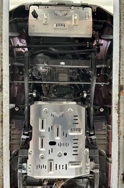 Защита Falcon радиатора, картера, РК, КПП для Toyota Land Cruiser 76 2024+ (дизель), алюминий, 8 мм