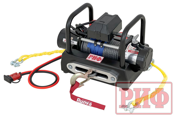 Лебёдка переносная РИФ 9000USR c площадкой на цепях и проводами (в сборе) синтетическиий трос Лебёдка переносная РИФ 9000USR c площадкой на цепях и проводами (в сборе) синтетическиий трос