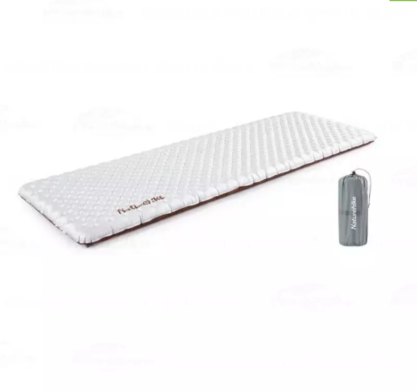 Коврик надувной Naturehike 196х64х7 см, серебристый карбон