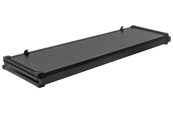 Крышка кузова РИФ для RAM (Dodge) 2015 с рембоксами, трёхсекционная 2000х1346 мм, алюминиевая, черная (6,5 ft)