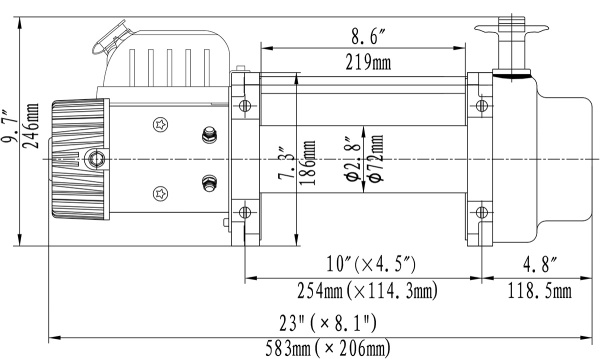 Лебёдка электрическая (индустр.) 12V Runva 12000 lbs 5443 кг