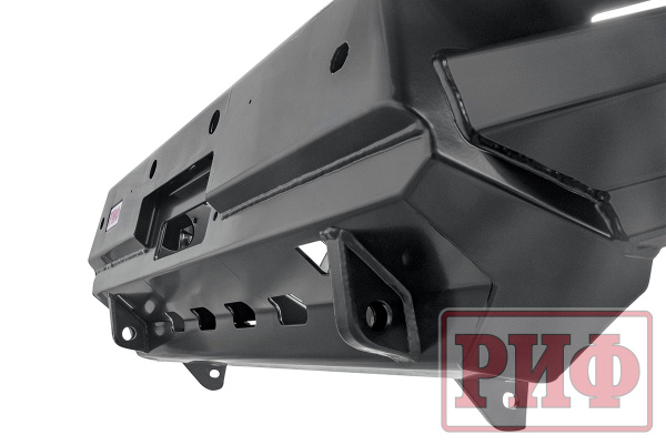 Бампер РИФ силовой передний Mitsubishi Pajero Sport 2015-2020 под доп. фары и парктроник