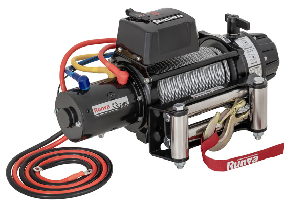 Лебёдка автомобильная электрическая 12V Runva EWB9500S 4350 кг влагозащищенная, стальной трос