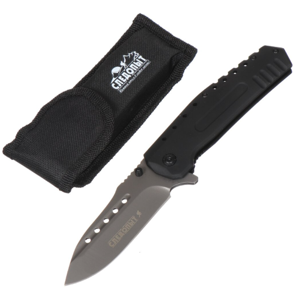 Нож туристический "СЛЕДОПЫТ" с зажимом, клинок 100 мм, в чехле