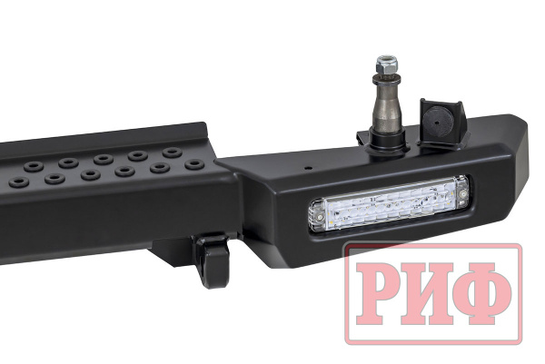 Бампер РИФ силовой задний УАЗ Хантер с фонарями, калиткой, возможностью установки фаркопа, стандарт
