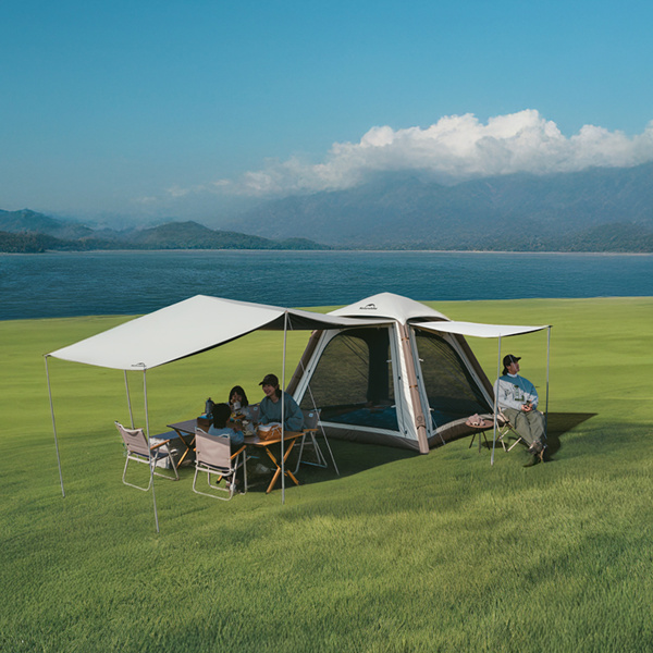 Палатка Naturehike Ango Air Pro, 4-местная, быстросборная, надувной каркас, коричневая