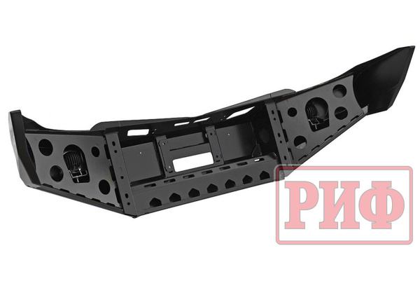 Бампер РИФ силовой передний Mitsubishi L200 2005-2015/Pajero Sport 2009-2015 с доп.фарами и защ.бачка омыват