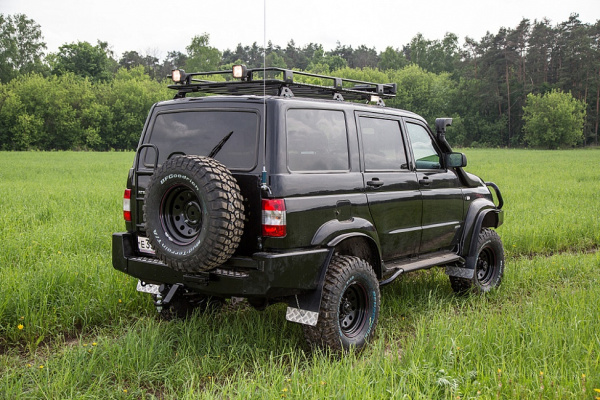 Бампер РИФ задний УАЗ Патриот с фаркопом и калиткой лифт Бампер РИФ задний УАЗ Патриот с фаркопом и калиткой лифт