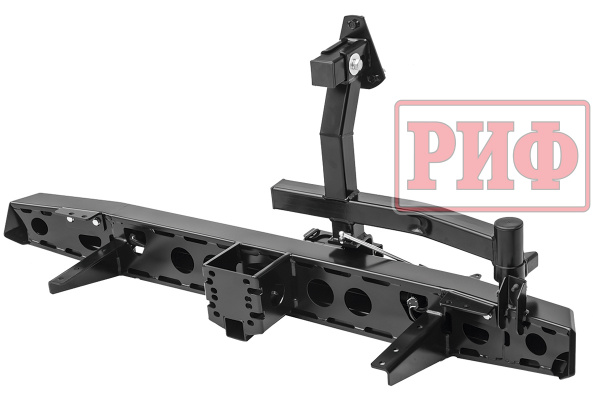 Бампер РИФ задний УАЗ Хантер с квадратом под фаркоп, фонарями, калиткой слева, подсветкой номера, стандарт