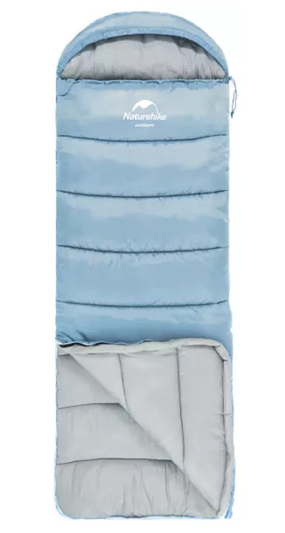 4.Мешок спальный Naturehike U250, (190х30)х75 см, (правый) (ТК: +6°C), голубой