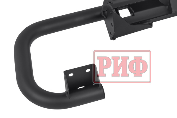 Бампер задний силовой/защита штатного бампера РИФ УАЗ Патриот 2015+ с квадратом под фаркоп, стандарт