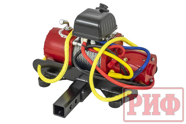 Лебёдка переносная РИФ 9.5XS c квадратом для фаркопа, корот. барабан, стал. трос (облегченная) Лебёдка переносная РИФ 9.5XS c квадратом для фаркопа, корот. барабан, стал. трос (облегченная)