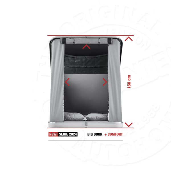 4 Палатка на крышу автомобиля AUTOHOME COLUMBUS VARIANT SMALL, тент серый, лестница 215 мм