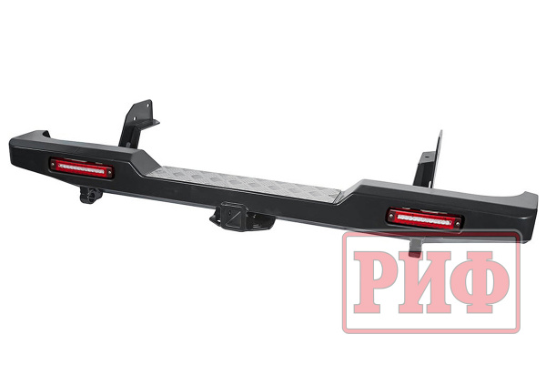 Бампер РИФ задний Mazda B2500,BT50 /Ford Ranger T5 (2006-2010) с квадратом под фаркоп и фонарями