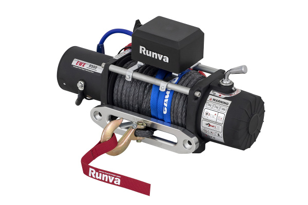Лебёдка электрическая 24V Runva 9500 lbs 4350 кг (синтетический трос)