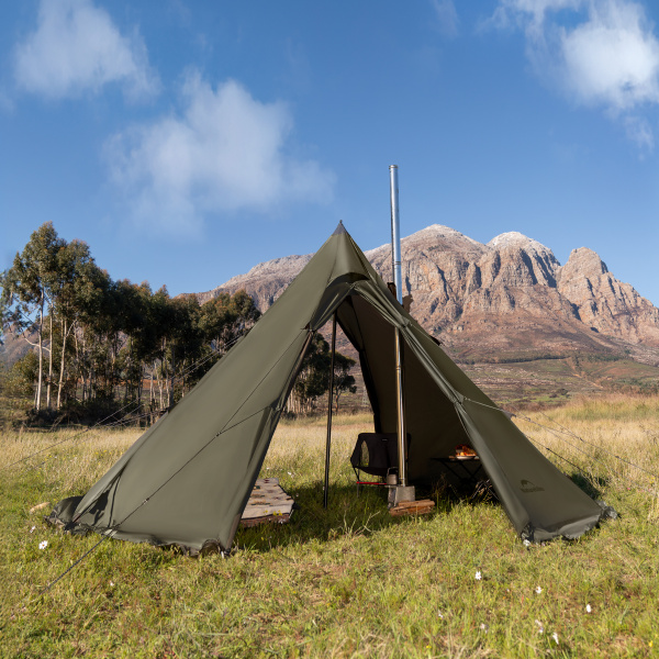Палатка Naturehike Pyramid, 2-местная, коричнево-зеленая