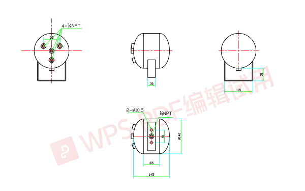 Ресивер YURUI 0.5Gal/2л 5 входов