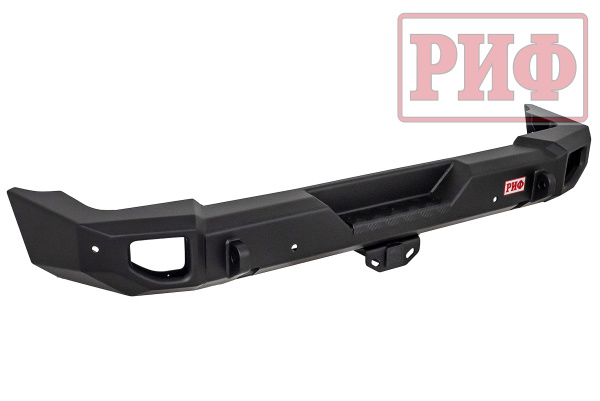 Бампер РИФ силовой задний Jeep Wrangler JL 2018+ с квадратом под фаркоп и фонарями, стандарт Бампер РИФ силовой задний Jeep Wrangler JL 2018+ с квадратом под фаркоп и фонарями, стандарт