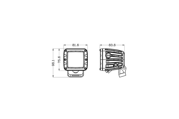 Светодиодные фары рабочего света AURORA 76x76 мм 40W (комплект 2 шт)