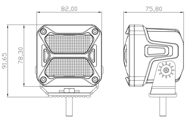 Фара водительского света РИФ 82x78x76 мм 20W LED