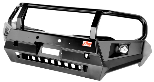 Бампер РИФ силовой передний Mitsubishi L200 2015-2019 с доп. фарами, защитной дугой и защитой бачка омывателя