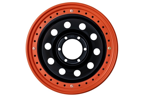 Диск усиленный Тойота Ниссан стальной черный 6x139,7 10xR16 d110 ET-44 с бедлоком (оранжевый)