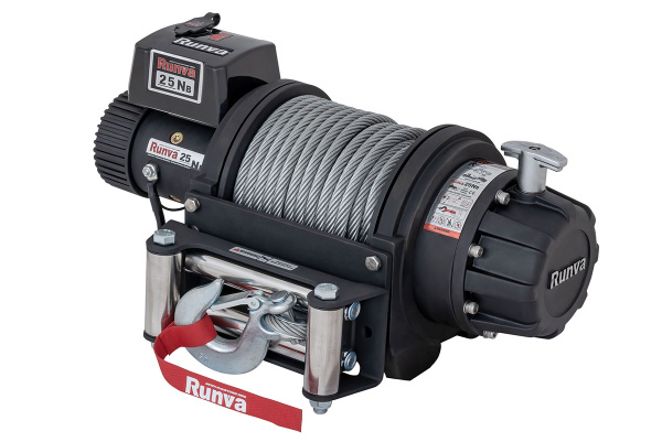 Лебёдка электрическая 24V Runva EWB25000S24V влагозащищенная, стальной трос