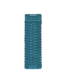 Коврик надувной Naturehike FC01 200х60х6,5 см, с подушкой, с насосом, синий