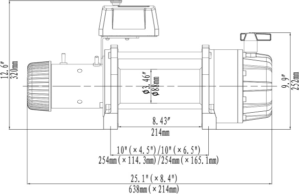 Лебёдка электрическая 24V Runva 20000 lbs синтетический трос (влагозащищенная)