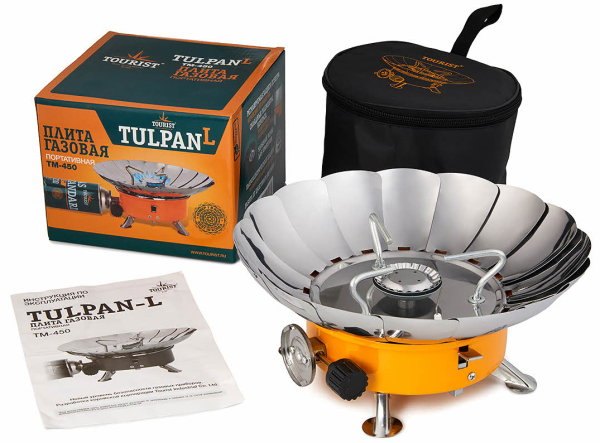 1. Плита газовая мини в сумке с ветрозащитой TOURIST TULPAN-L (уценка)