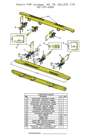 Пороги РИФ силовые JAC T8, SOLLERS ST8