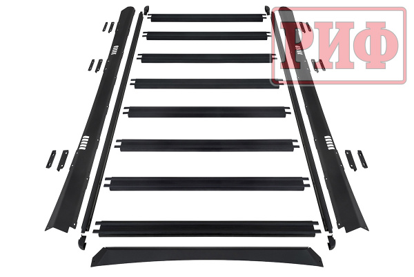 Багажник экспедиционный (платформа) алюминиевый РИФ 1150x2080 мм для Toyota Land Cruiser Prado 150 (с крепежом)