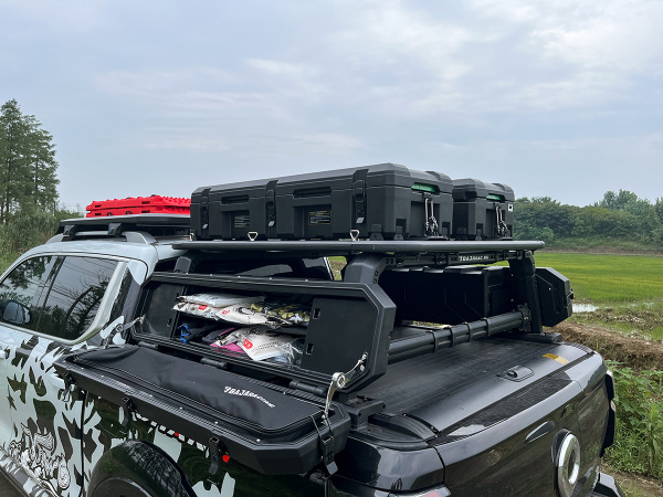 Силовой каркас-кунг Baja Racing (тип А) с 2-мя малыми рыбацкими ящиками Mitsubishi L200, Isuzu D-MAX, Nissan Navara