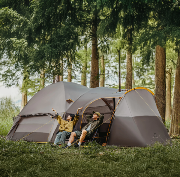 Палатка Naturehike KOTA 6, 6-местная, алюминиевый каркас, серо-коричневая