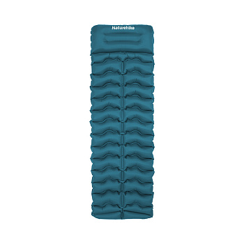 Коврик надувной Naturehike FC01 200х60х9,5 см, с подушкой, голубой