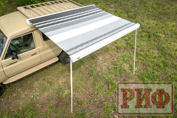 Маркиза автомобильная РИФ 2,5х2,0 м кассетная с электроприводом, корпус белый