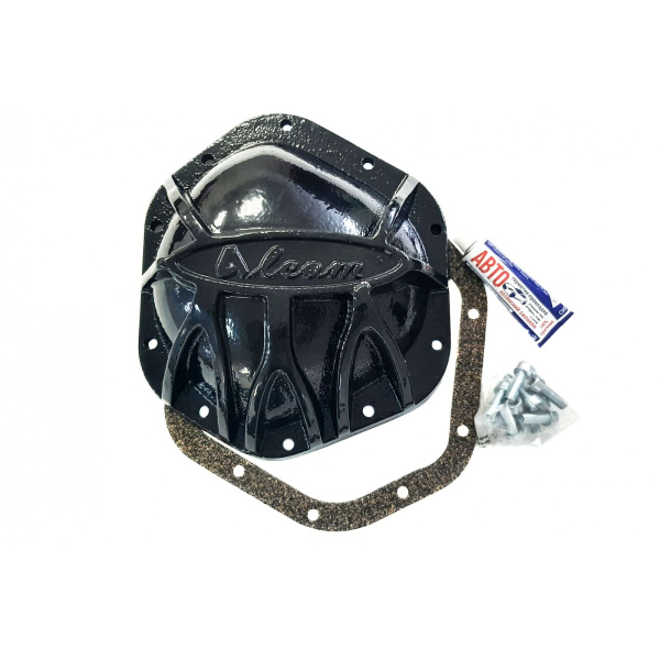 Крышка редуктора УАЗ усиленная мост Спайсер с крепежом (чёрная) передний мост
