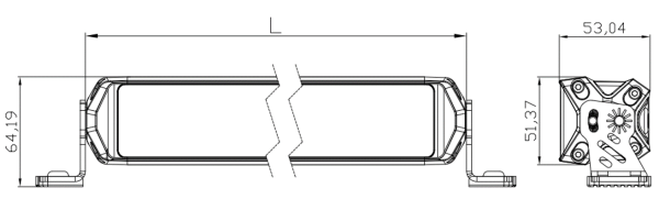 Светодиодная фара дальнего света РИФ 818 мм 120W LED
