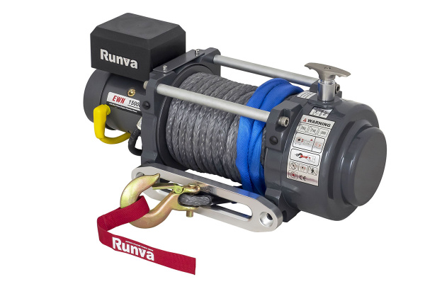 Лебёдка электрическая (индустр.) 24V Runva EWN15000USR24V 6800 кг синтетический трос