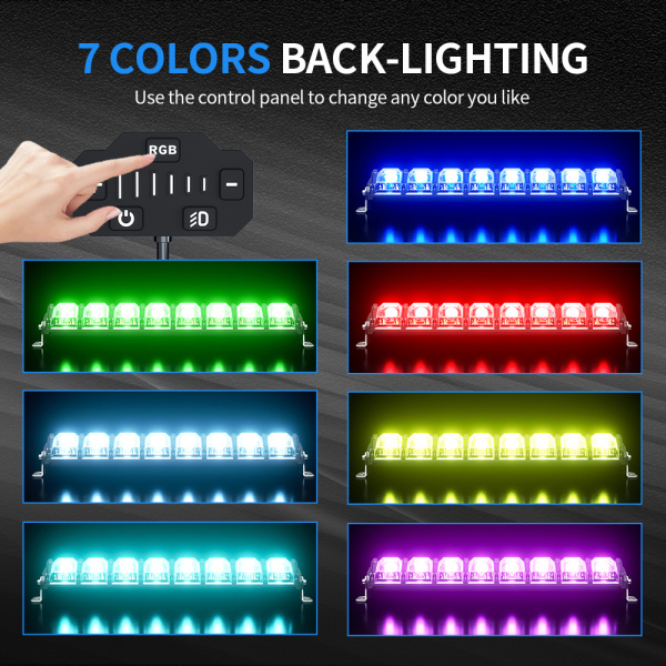 Светодиодная фара комбинированного света AURORA 762 мм 372W LED с RGB подсветкой